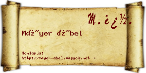 Máyer Ábel névjegykártya
