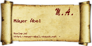 Máyer Ábel névjegykártya